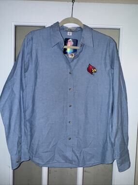Vantage Stanford Cardinals Blue Button Down Officially Licensed Large Womens
